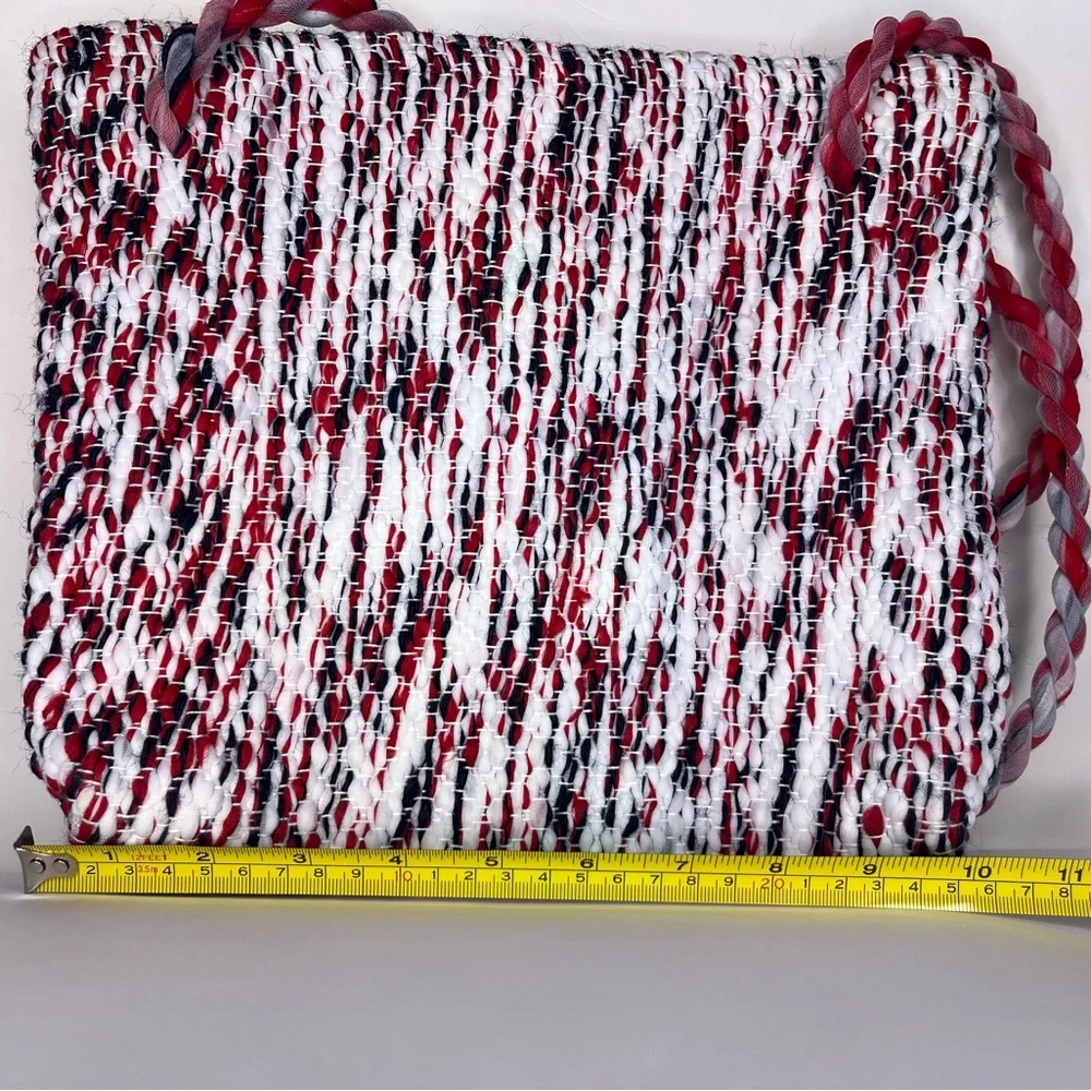 ORIGINAL HANDMADE woven shoulder bag tote purse zip top